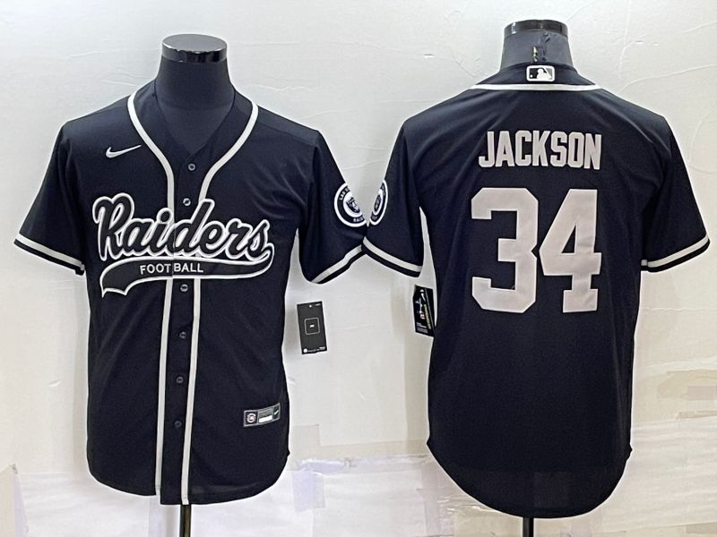 Men Oakland Raiders #34 Jackson Black 2022 Nike Co branded NFL Jersey->oakland raiders->NFL Jersey